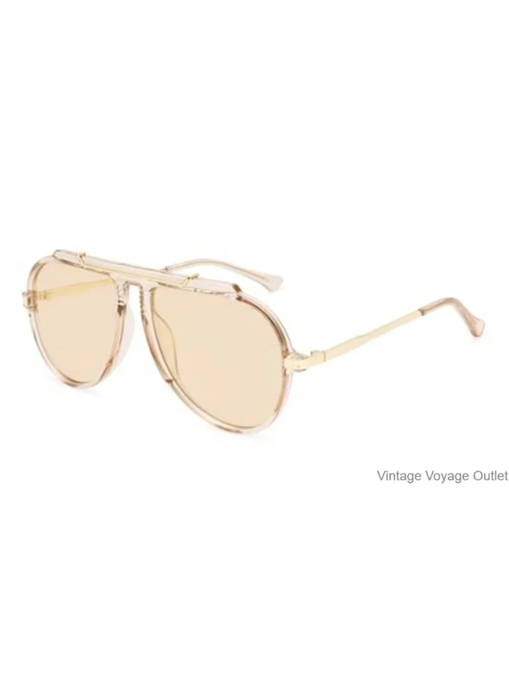 Retro Oversized Aviator Sunglasses UV400 Polycarbonate Vintage Square Shades